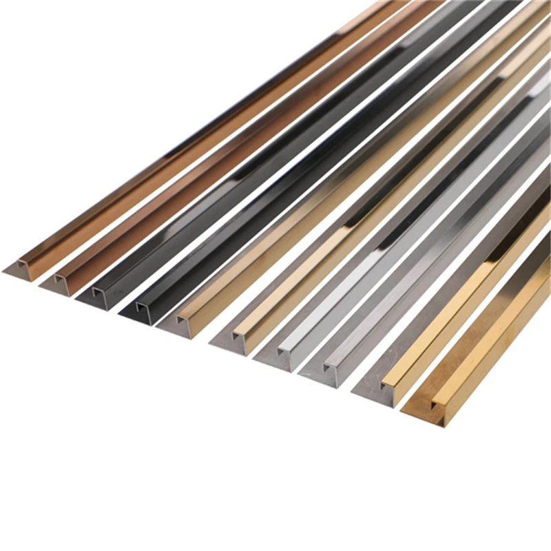 
Free Sample OEM Logo Customized Stainless Steel Decorate Square Edge Tile Trim Flooring Tile Spacers Leveling System 