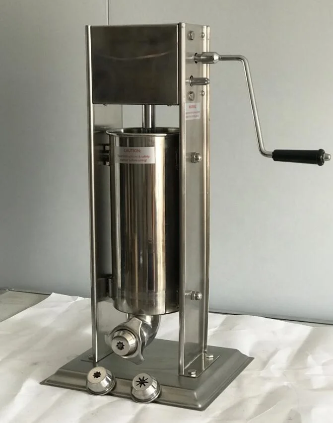 
5L Vertical Stainless steel churros Machine 2 in 1 type VERTICAL Sausage stuffer/filler with plastic piston 