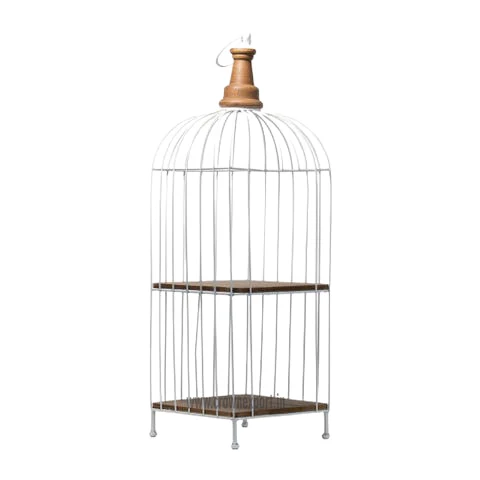 High Quality White Color Vintage Shape Hanging Bird & Parrot Cage Custom Size Handmade Wire Ornament for Pets