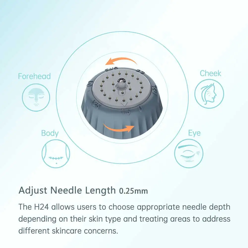BIO H24 Adjust Derma Stamp Needle Micro Titanium Tips Dermastamp Needles Skin Care Anti Aging Bottle Stamp Serum Injection