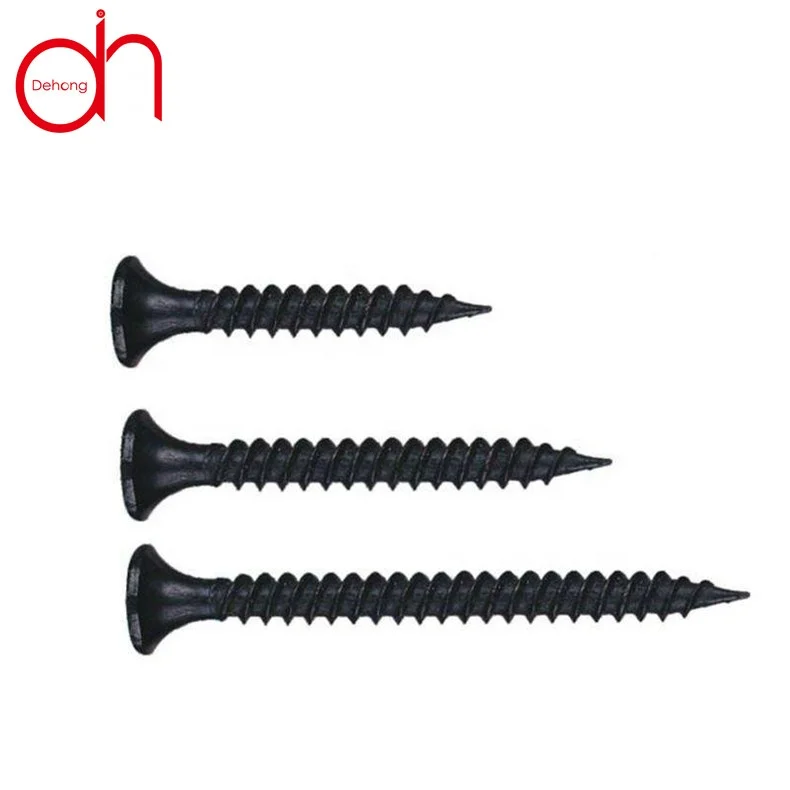 China supplier cheap black plated phillips thread flat head wood drywall screw for building