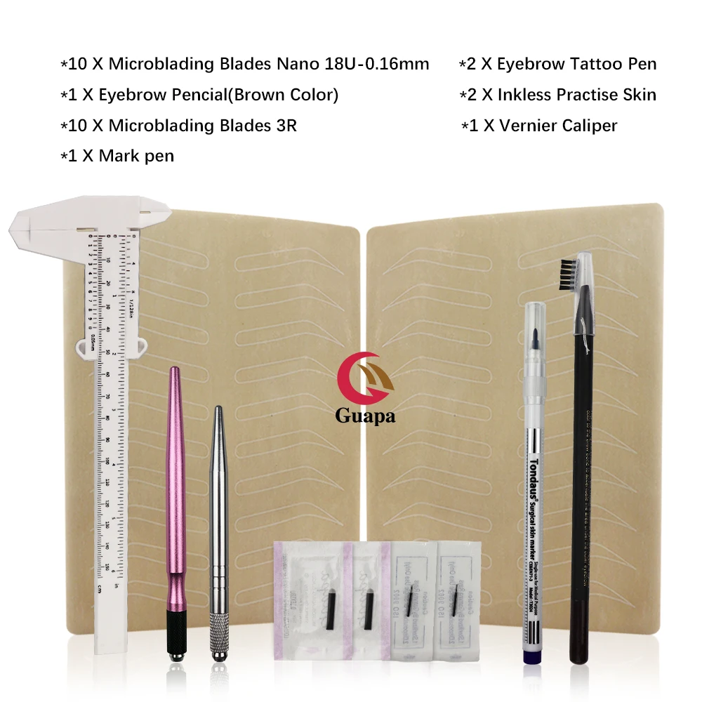 Cheap price free shipping microblading tattoo kit microblading manual pen tattoo kit for pmu academy