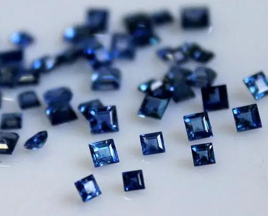Natural Square Shape Faceted Blue Sapphire Loose Gemstone Polished Cabochon Making Jewelry wholesale price