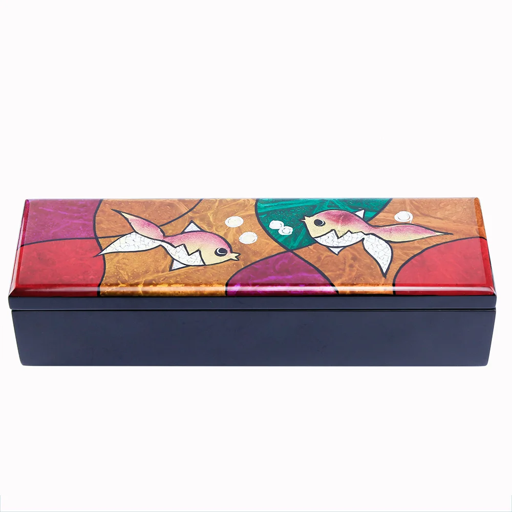 Конкурентоспособная цена, вьетнамская Лаковая коробка, Маленькая деревянная коробка с ручной росписью, органайзер, коробка для хранения для домашней кухни