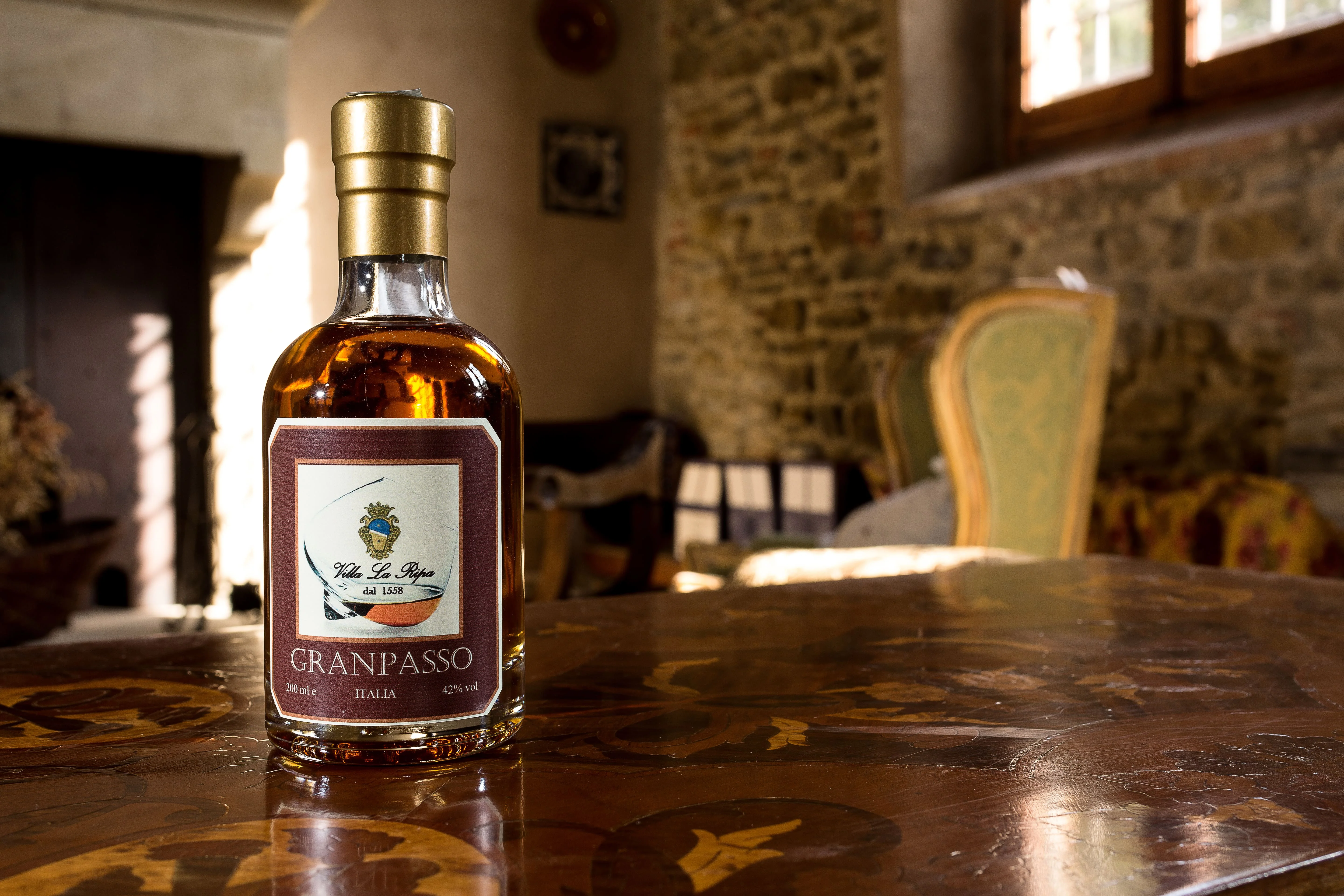 Best quality Made in Italy Brandy  Tuscany Distilled Spirit- Granpasso -from merlot 200ml