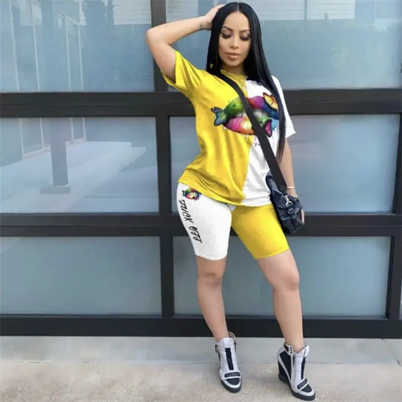 Women 2021 Custom Polyester fiber Summer Spring Leisure Printed Tight Outdoors Crew neck 25-29 years old 18-24 years old