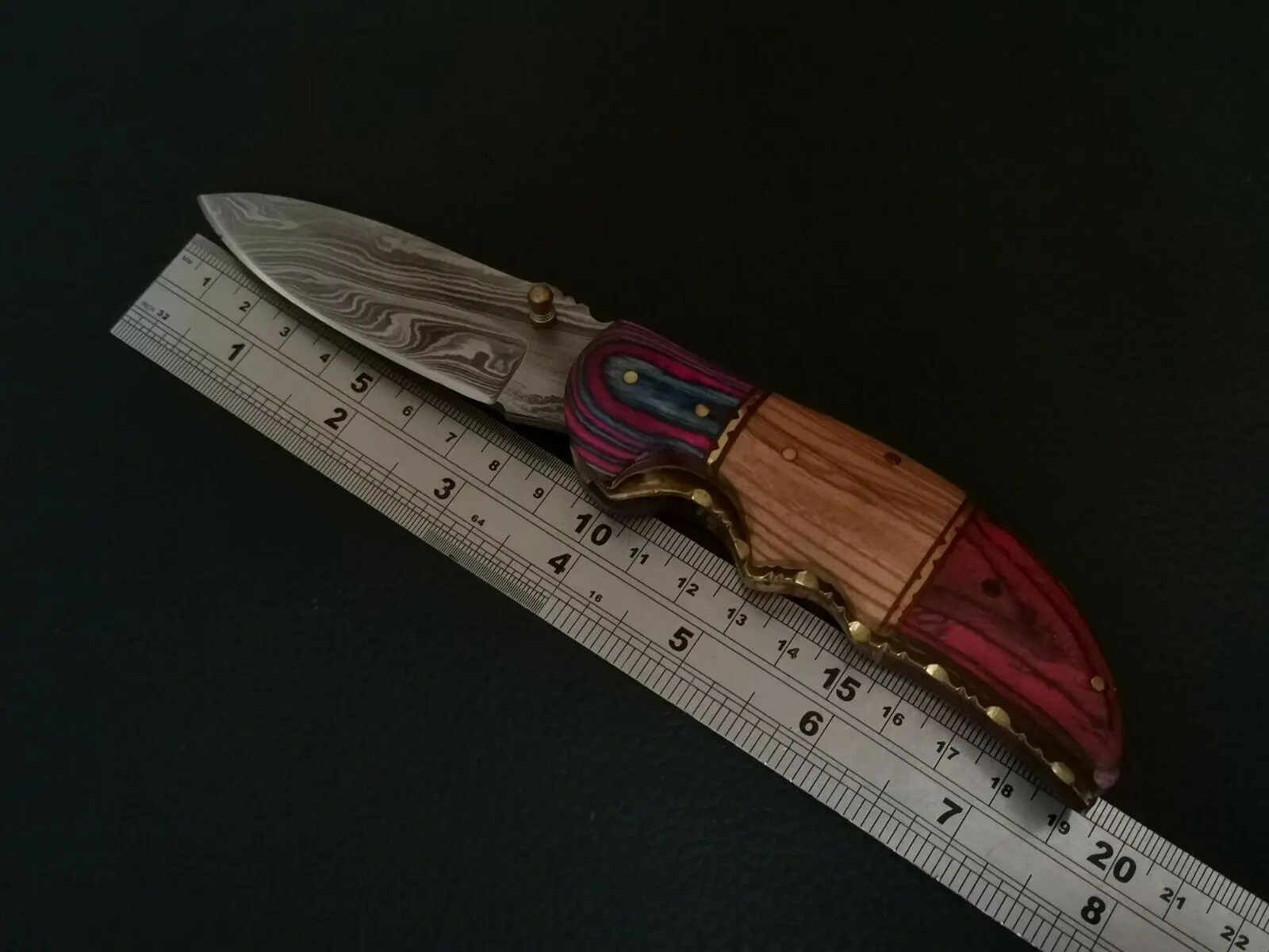 Custom Handmade Damascus Steel Folding Knife  Utility Knife With leather sheath Sharp Edge 2022 Knife