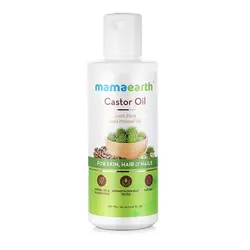 Mamaearth 100% Pure Castor Oil Cold Pressed To Support Hair Growth Good Skin and Strong Nails 150 ml