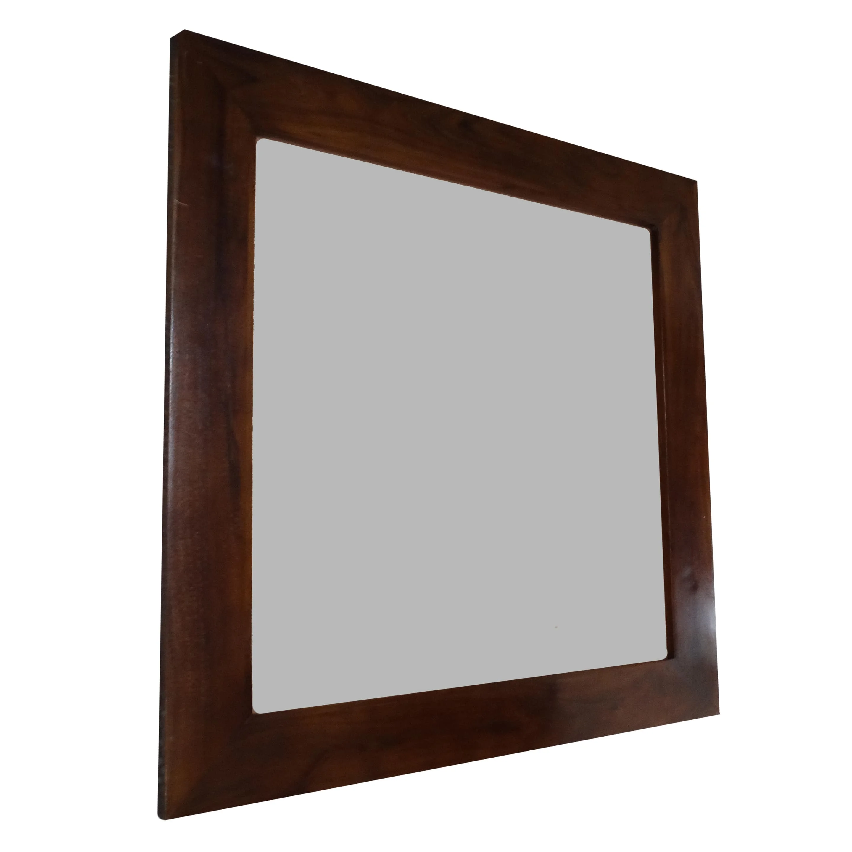 90X90X2.5Cms Antique Brown Decorative Wood Wall Mirror Acacia Wood Wholesale Price High Quality Big Size Decorative Wall Mirror