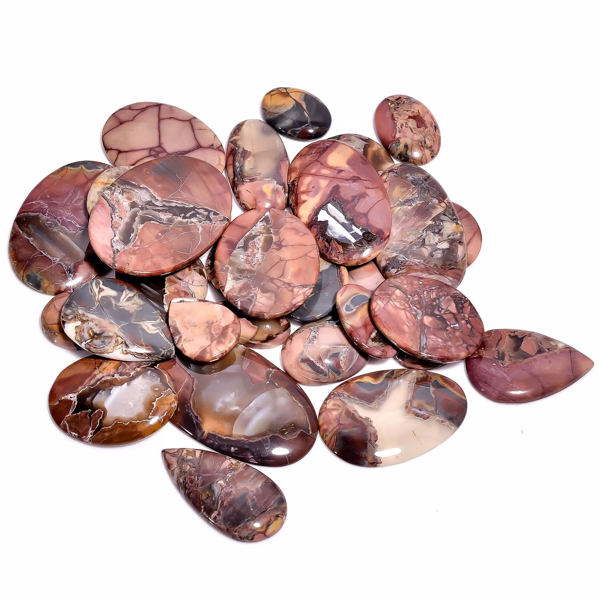 Natural Butterfly Jasper Loose Designer Gemstone Cabochons Wholesale Lot For Pendant Or Wire Wrap Jewelry Making Supply