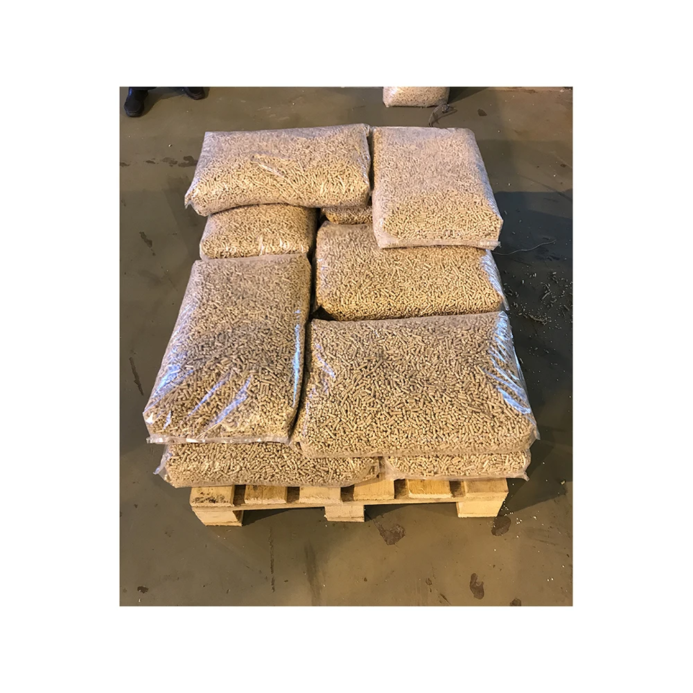 Top quality wooden pellets compacted sawdust solid fuel in bulk from manufacturer, 15 kg plastic packs