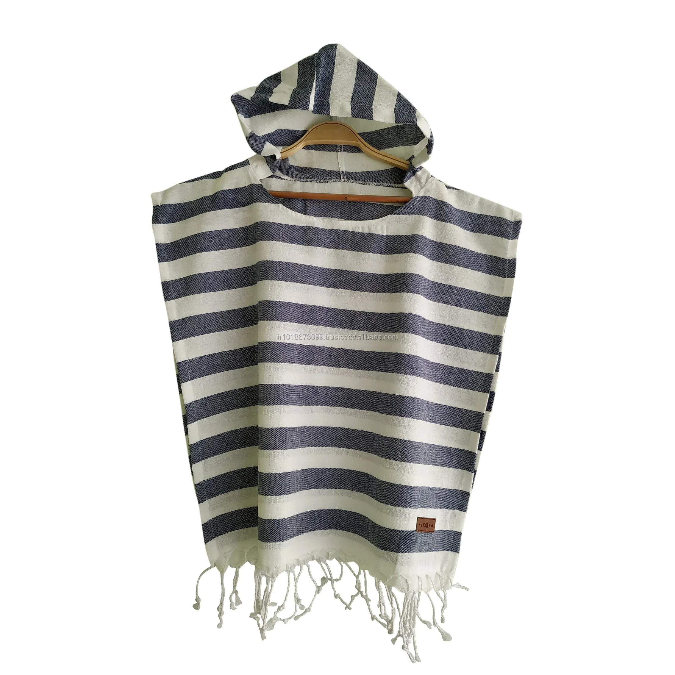 Турецкое полотенце с капюшоном Pestemal пляжное пончо для бассейна всех размеров розовое/коричневое детское из муслина