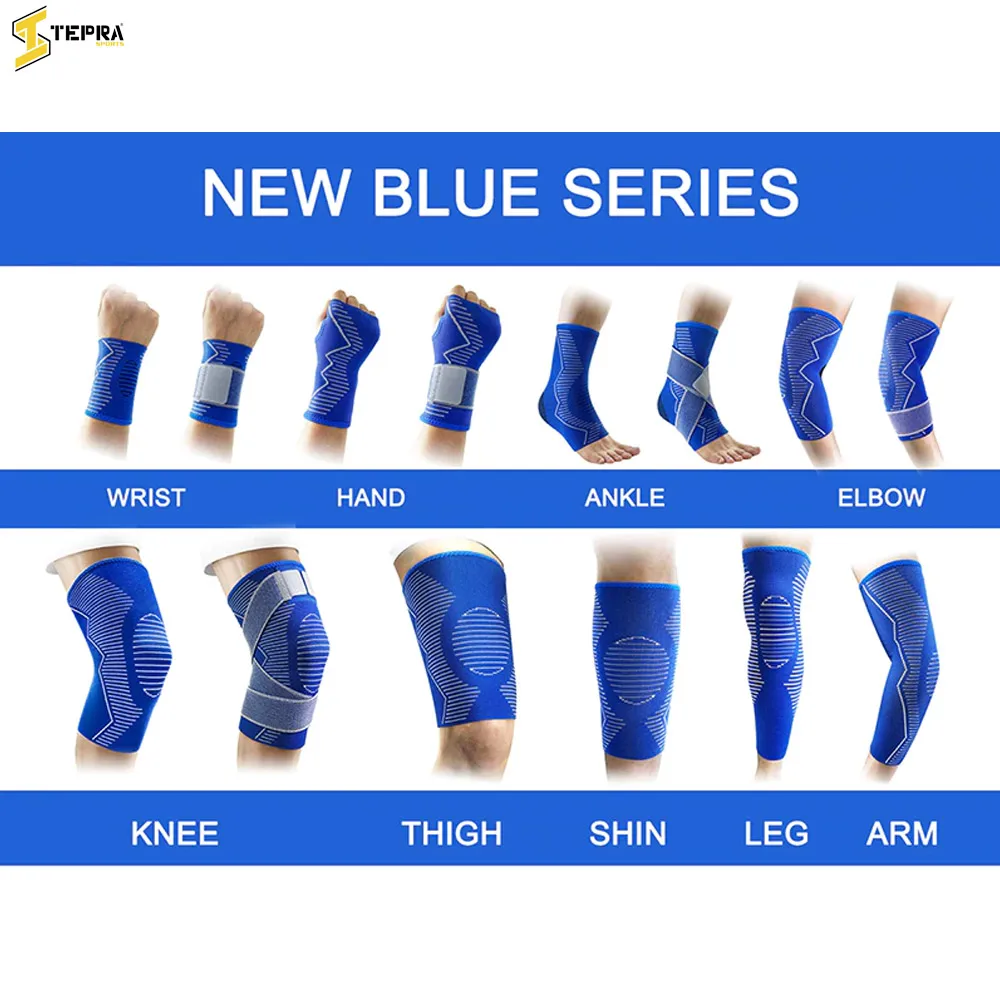 New Design Professional Blue Sports Braces Series Elbow Pads Support Arm Joint Injury Prevention With Or Without Handle