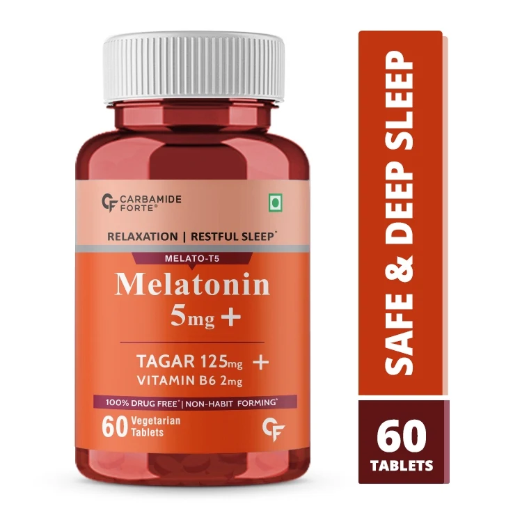 
Carbamide Forte Melatonin 5mg with Tagara 125mg Sleeping Aid Pills 60 Tablets 