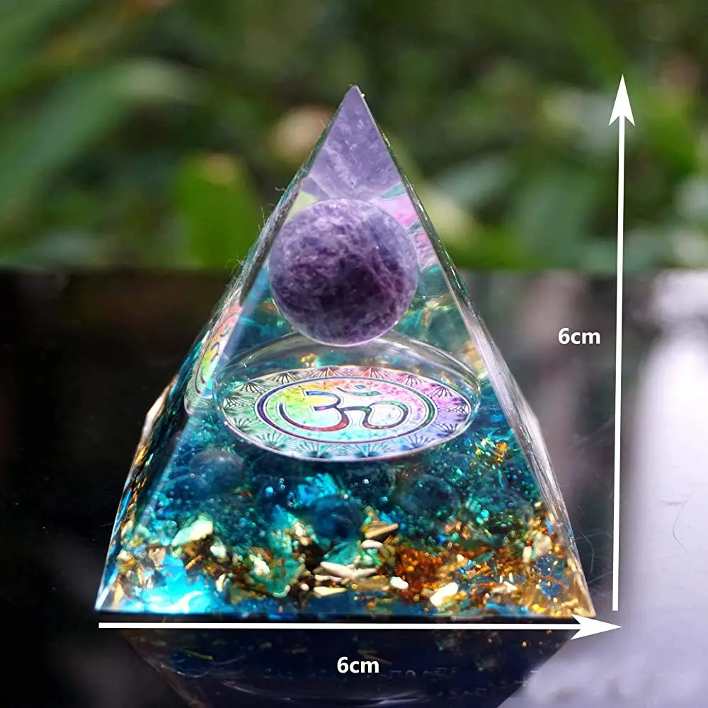 Sinymilk Amethyst Crystal Sphere and Smelting Stone Orgone Pyramid Copper EMF Protection Energy Generator : Wholesale Orgone