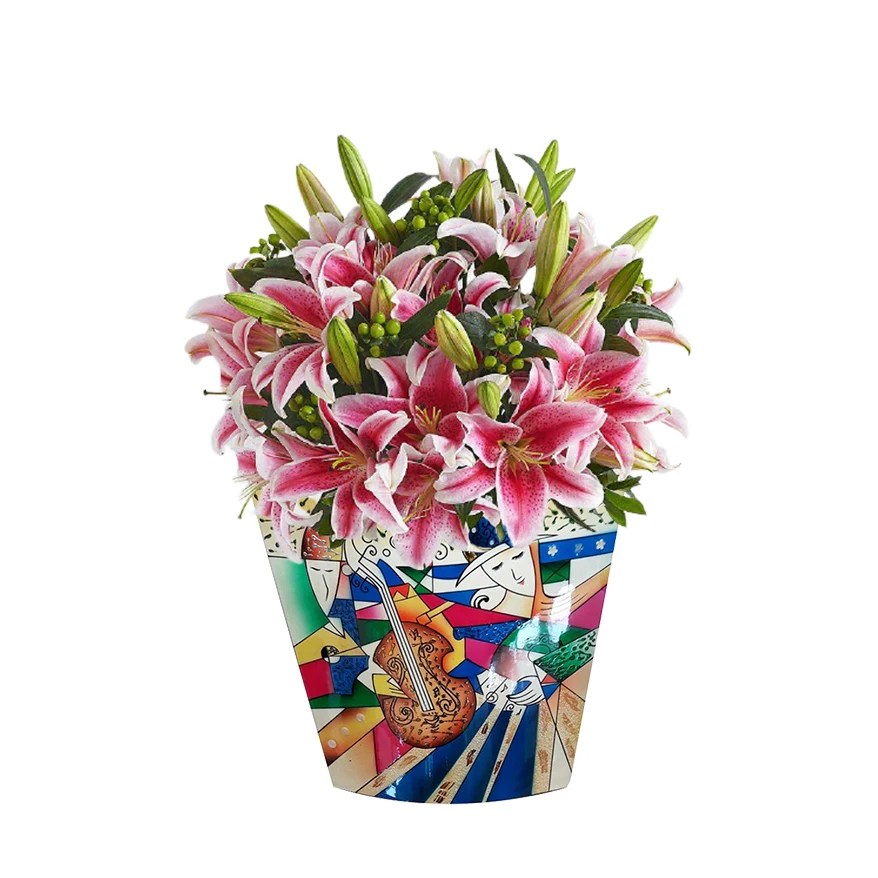 Классическое и художественное украшение, ваза с длинным горлом, лаковая ваза для цветов LH-001, Всесезонная ваза, сделано во Вьетнаме