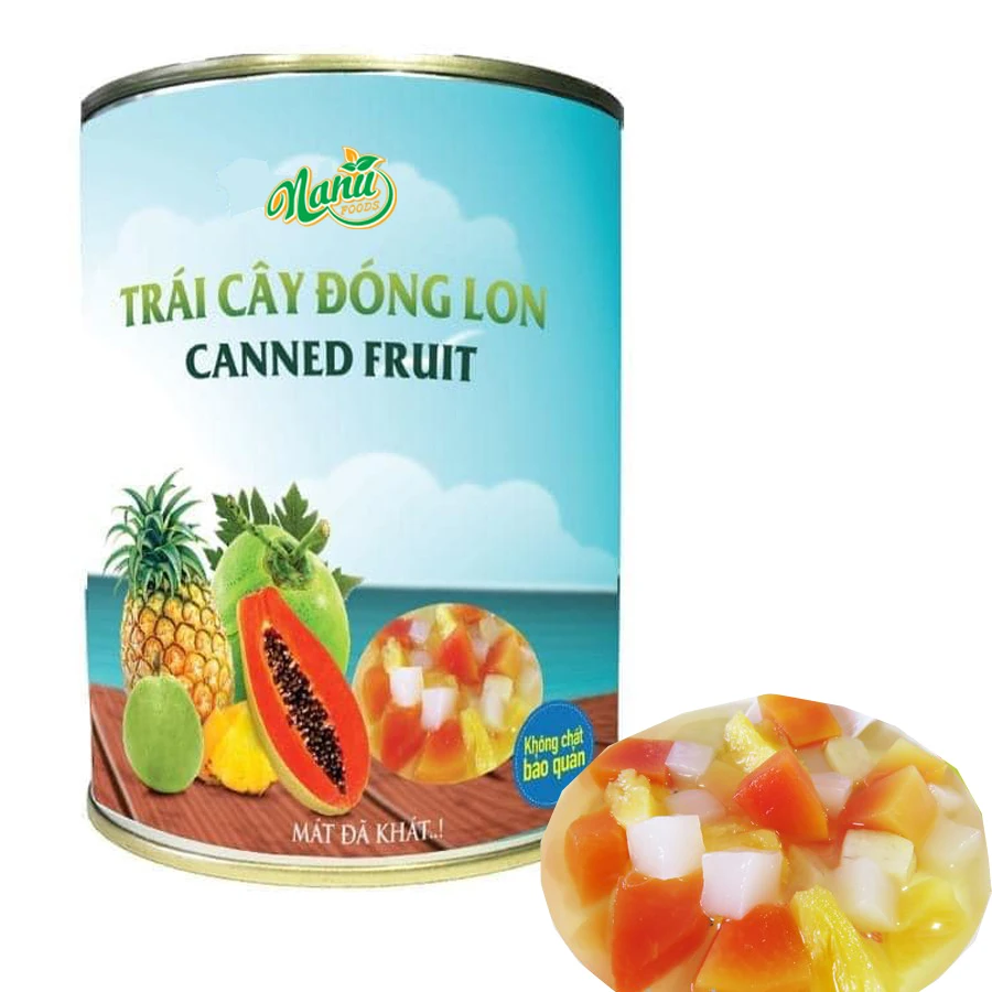 
Canned Fruit Tropical fruit Cocktail in syrup 565g includes Pineapple, Guava, Coconut, Papaya 