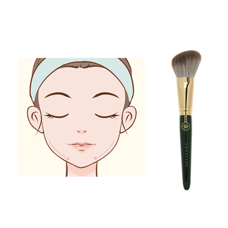 Rownyeon OEM Private Label Wooden Handle Makeup Brush Contour Brush