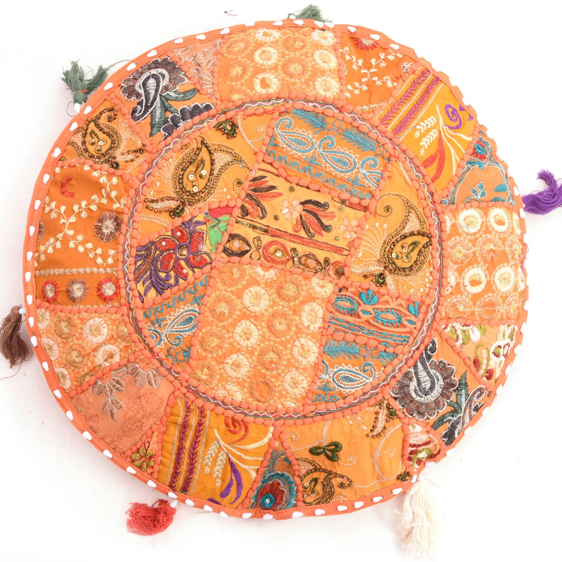 Rajasthani Patchwork Cotton Cushion Cover Indian Traditional Vintage Bohemian Decorative Sofa Chair Pillow Cover