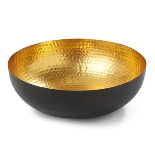 Highest Quality Aluminium and Copper Food Salad and Fruit Serving Bowl Gold and Silver Color For Home Kitchen and Restaurant