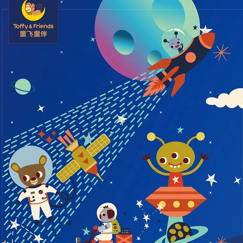 
Toffy & Friends kids wooden toy storage box in cart shape with wheels 