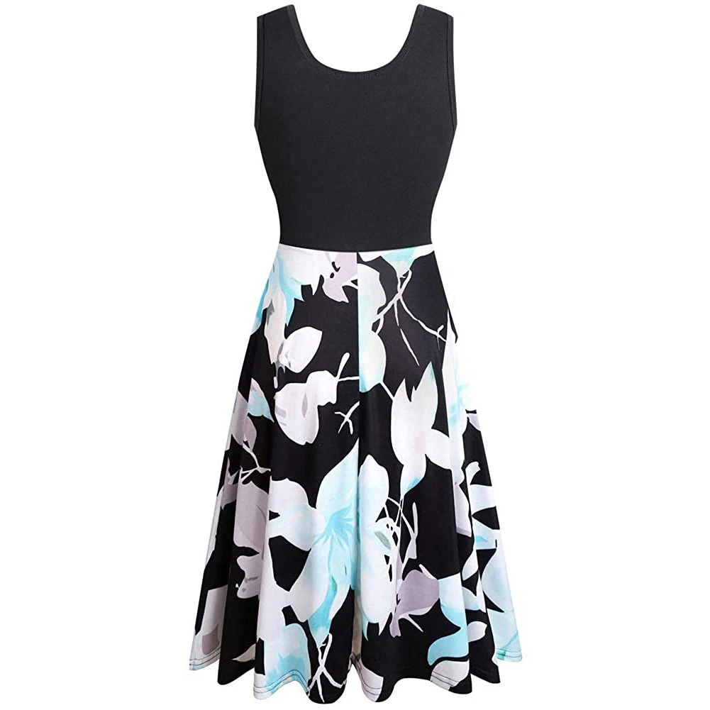 Ladies Summer Elegant V Neck Women Casual Sleeveless Ruffle Wrap Chiffon Sexy Midi Dress with side Pockets