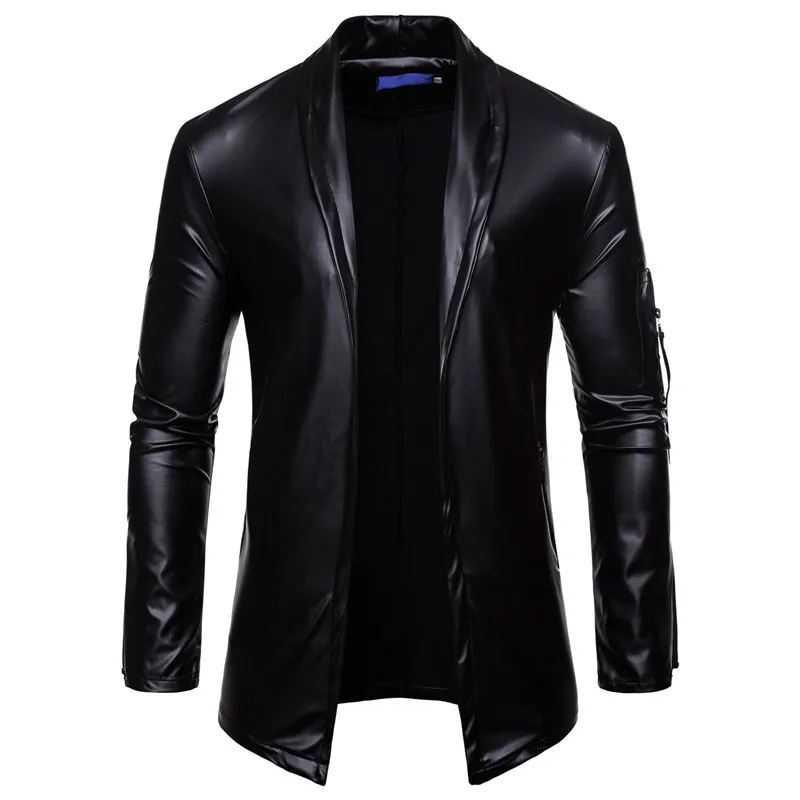 
Men Classic Bomber PU Leather Jacket Autumn Winter Heat-Conserving Pilot Faux Leather Jacket Black 