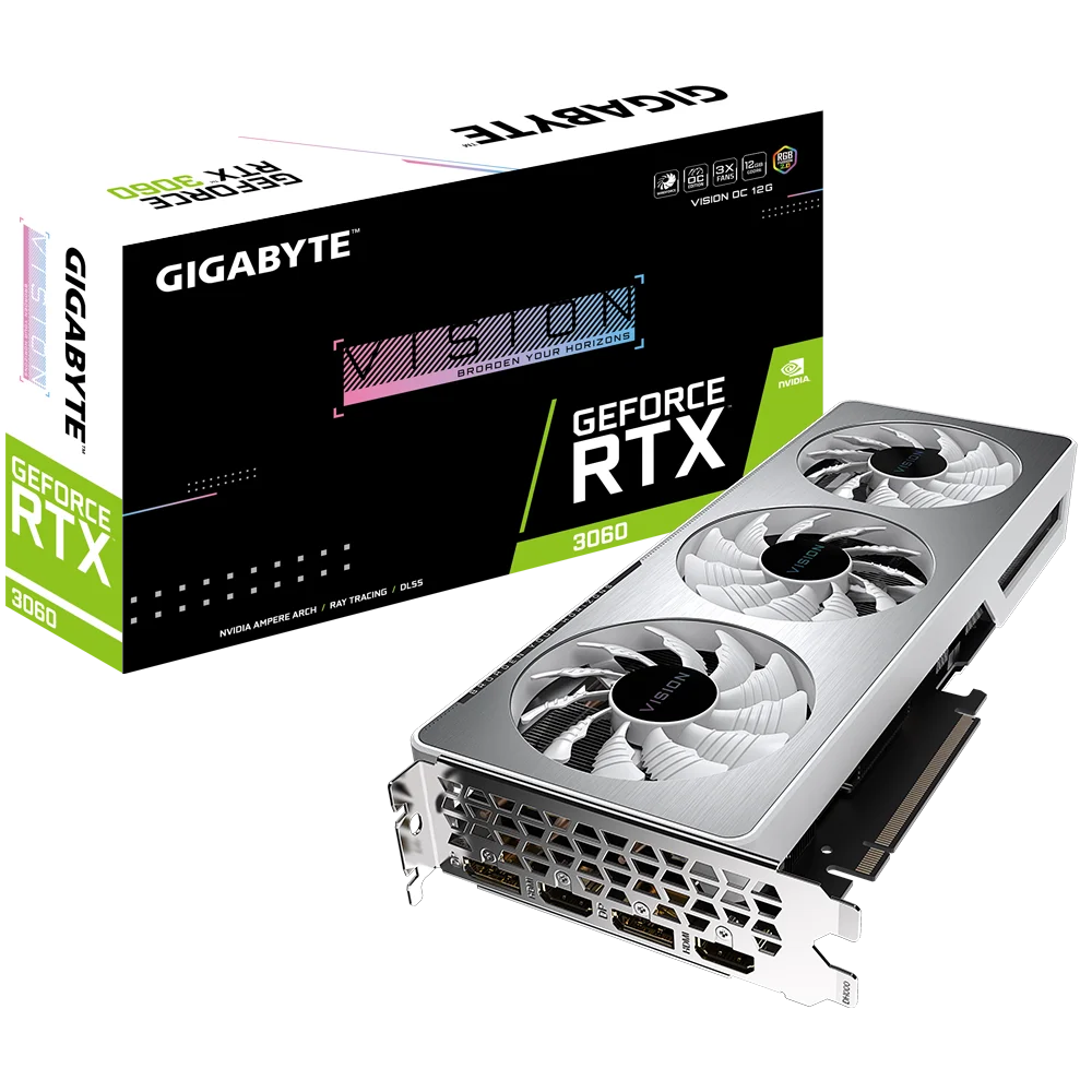 Видеокарта материнской платы 12 Гб 3060 Ti для rtx 3060ti non lhr RTX 3060 VISION OC 12G (rev. 1,0, rev.2.0)
