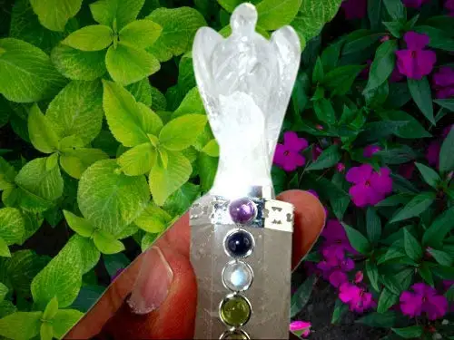  Струйный энергетический кристалл Кварцевый Ангел чакра палочка прибл. 6 5 дюймовый заряженный очищенный запрограммированный чистый подлинный Стик Бесплатный Bookle