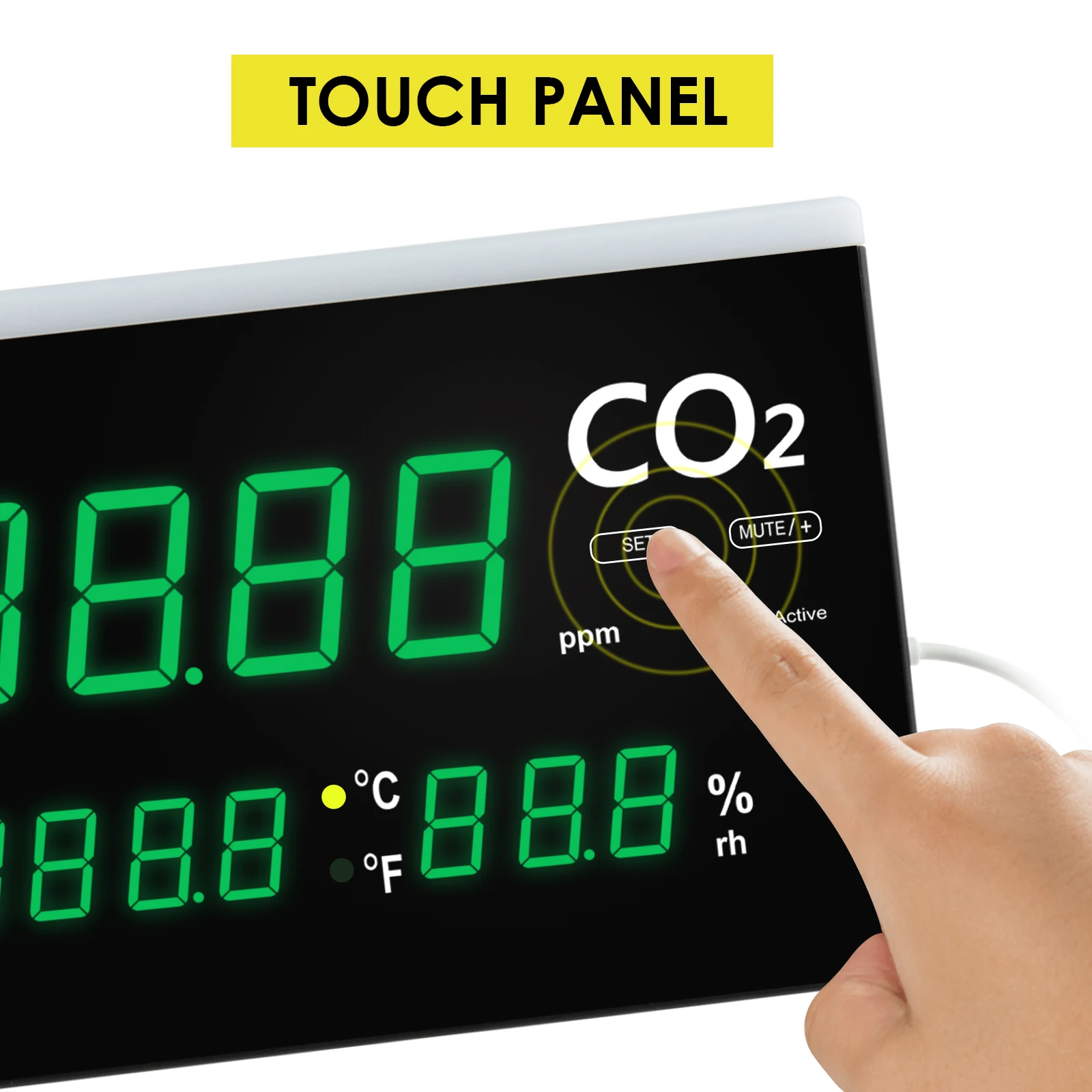 Качество воздуха в помещении монитор все-в-1 CO2 температуры и влажности Измеритель Уровня монтируемый w/датчик NDIR (упаковка