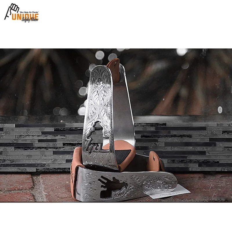 Седло для лошади Challenger Tack седло верховой езды в западном стиле алюминиевые стремена с гравировкой широкополосный протектор 4 5