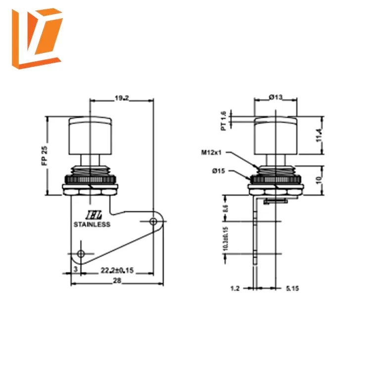 AB5151-Y-101C2 Metal micro potentiometer switch button