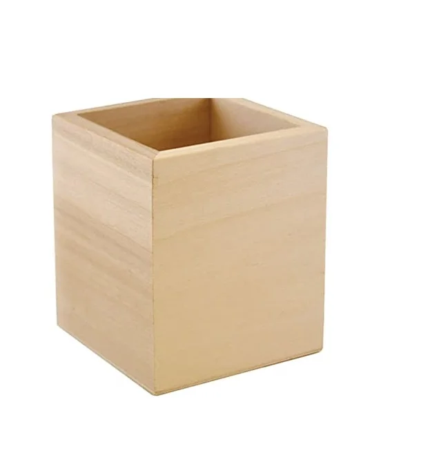 Wood pen holder and round shape and customized table top decorative use and polished with sale product