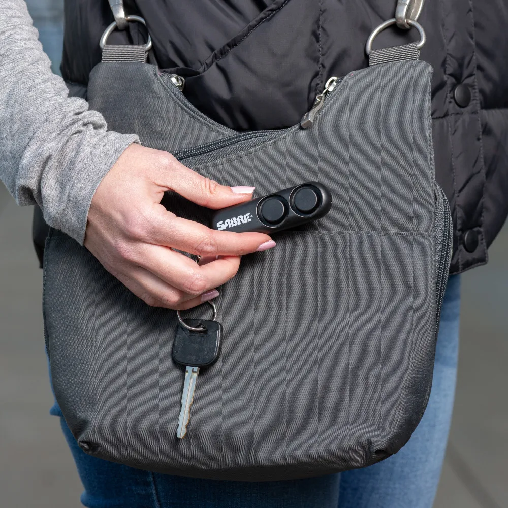 SABRE Personal Alarm With Key Ring 120dB Alarm, Audible Up To 1280 Feet (390 Meters), Simple Operation, Reusable