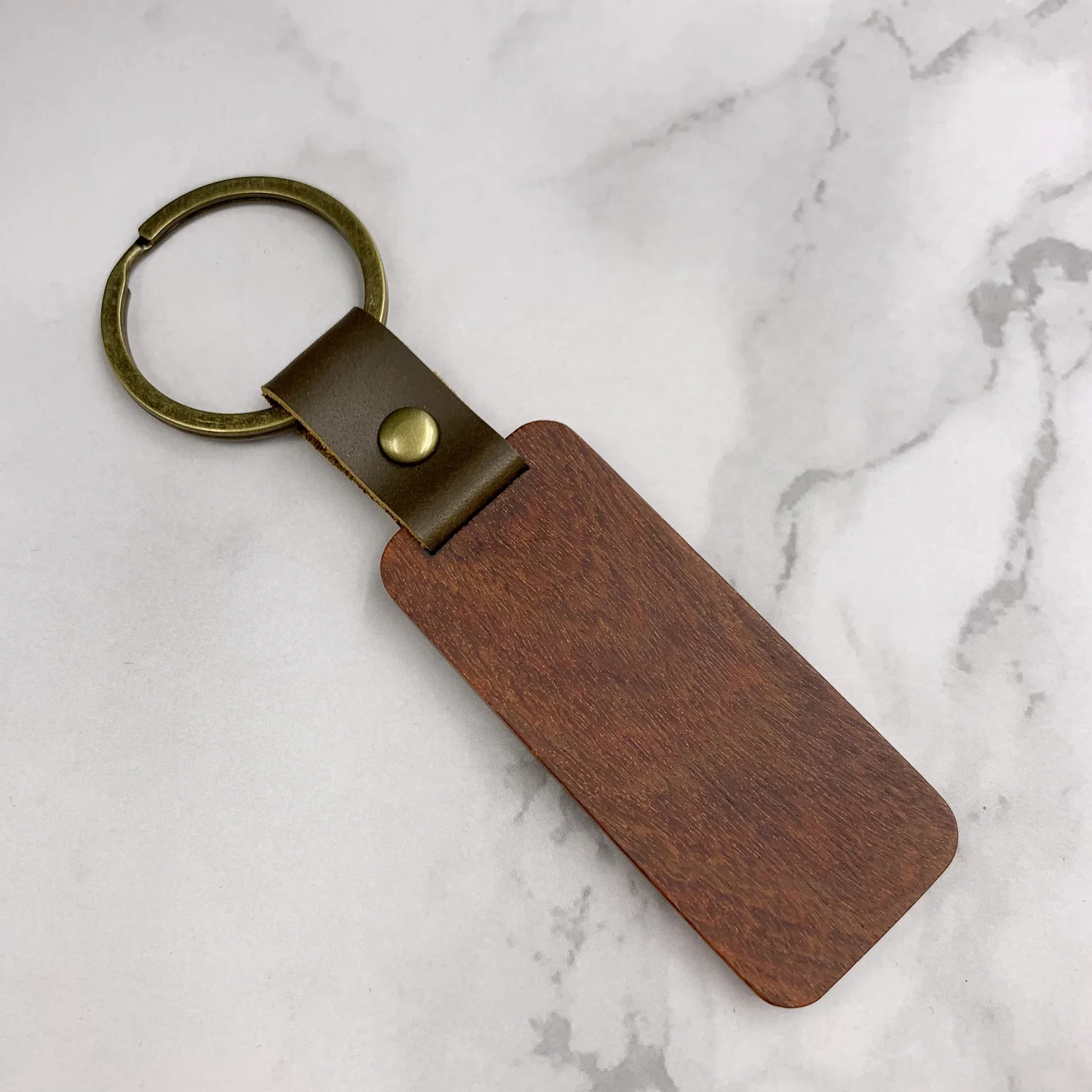 Multiple Styles Metal Keyring Keychains Blank Wood Laser Engraving Custom Leather Key Chain Wooden keychain