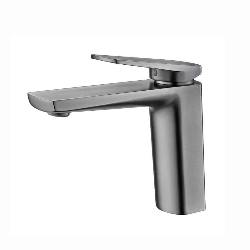 2021 new  style Gun Black Single Handle Brass Lavatory Bathroom Water Saving Wash Basin Faucet For Bathroom