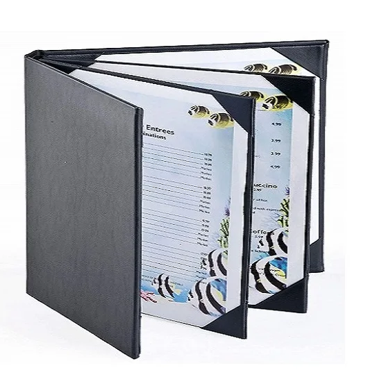 Customized Food & Beverage Menu Cover Cocktail Folder High Quality Leather Restaurant Check Presenter Bill Holder