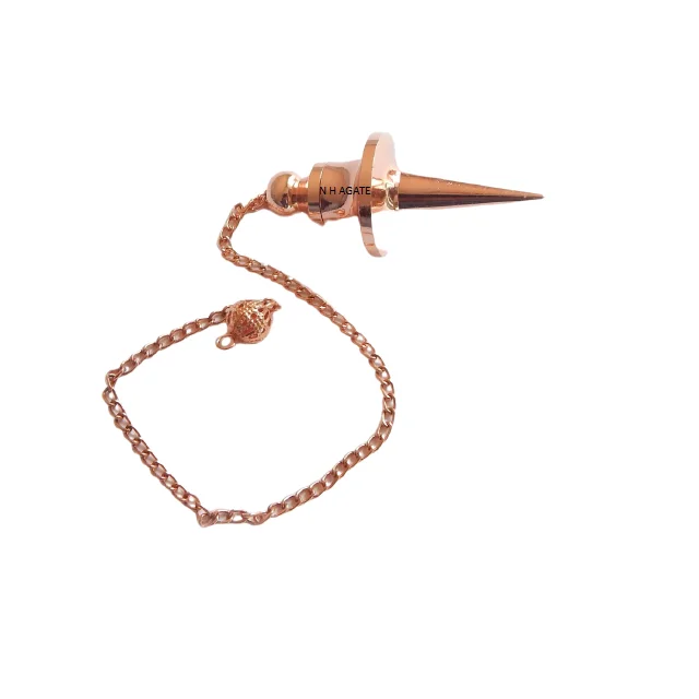 Long Cone Point Copper Metal Openable Disc Pendulum Dowsing Metal Brass Pendulums Copper Metal Pendulum