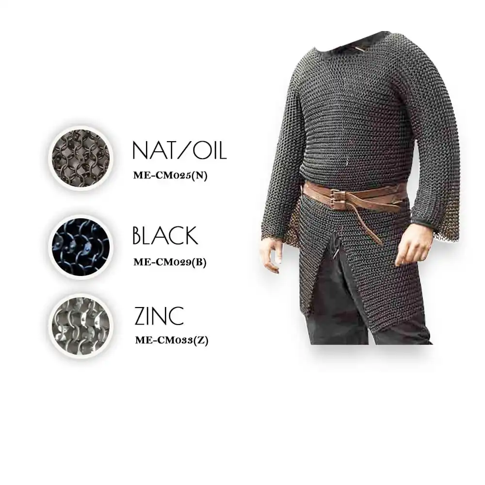 Customizable Three-Quarter Sleeve Chainmail Armor Mild Steel Original Indian Manufacture Ring Rivets Chainmail Metal Crafts