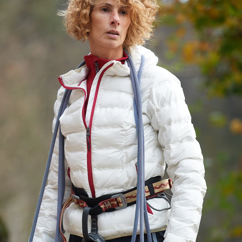 Winter high quality down puffer jacket warm hooded zipper ladies eco down jacke