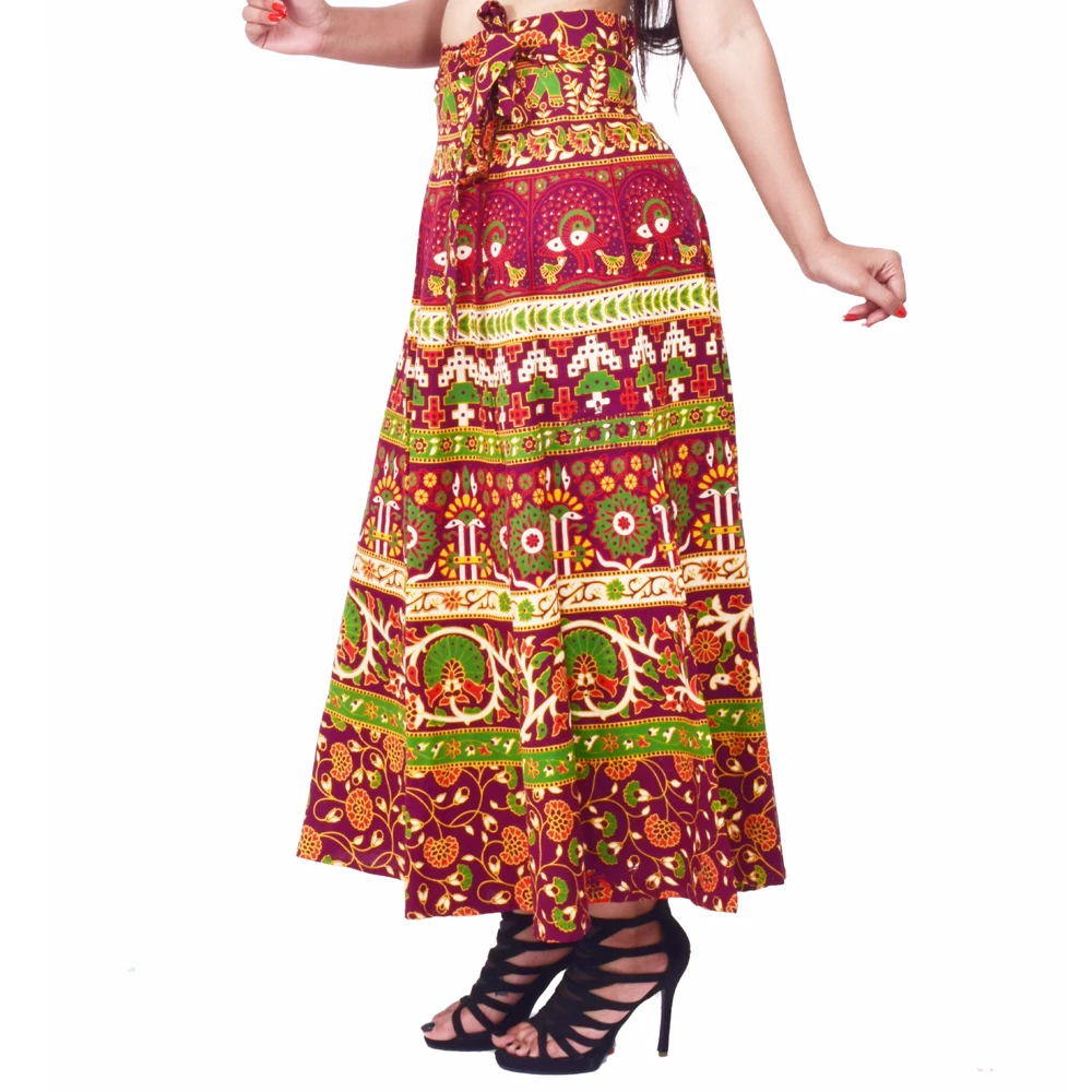 Indian 100% Cotton Wrap Skirts for Women