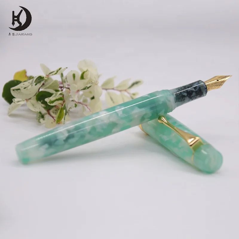 JX-l2 Awesome office school supplies natural acrylic resin fountain pen promotional gift ink pens