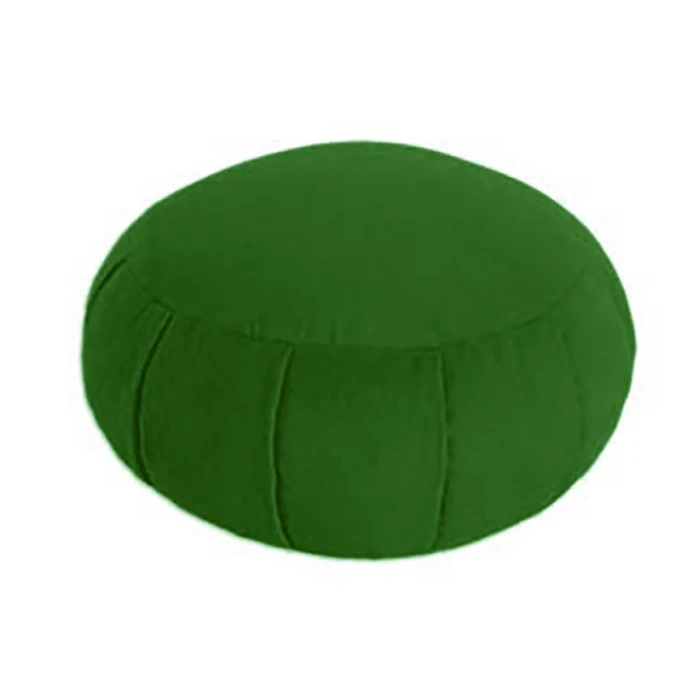 Eco-friendly Organic Cotton Yoga Meditation Round Zafu Cushion with Pleats and Buck Wheat Filling available in Different Colors
