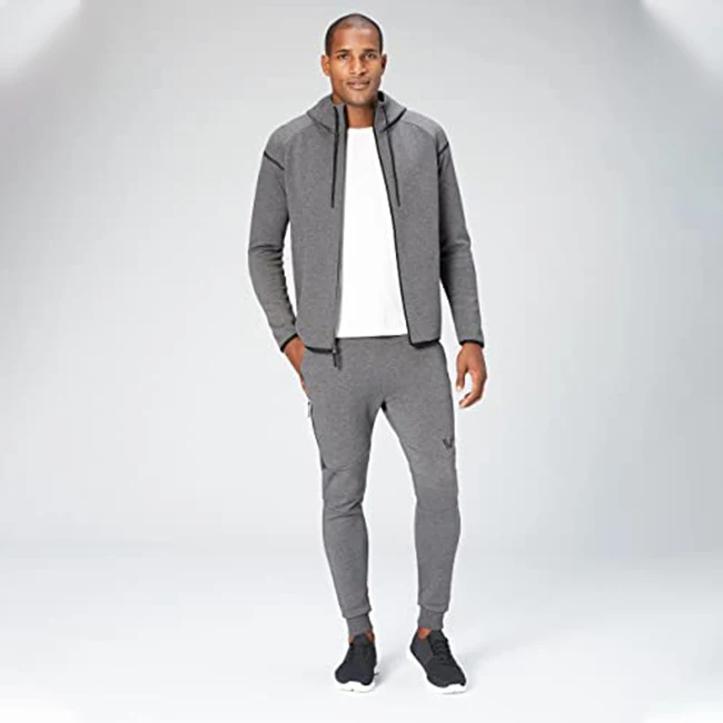 2021 Custom Fleece/Cotton Slim Fit Tracksuit Jogger Pant Hoodie Zipper Summer suits Men Sweatsuit Sets