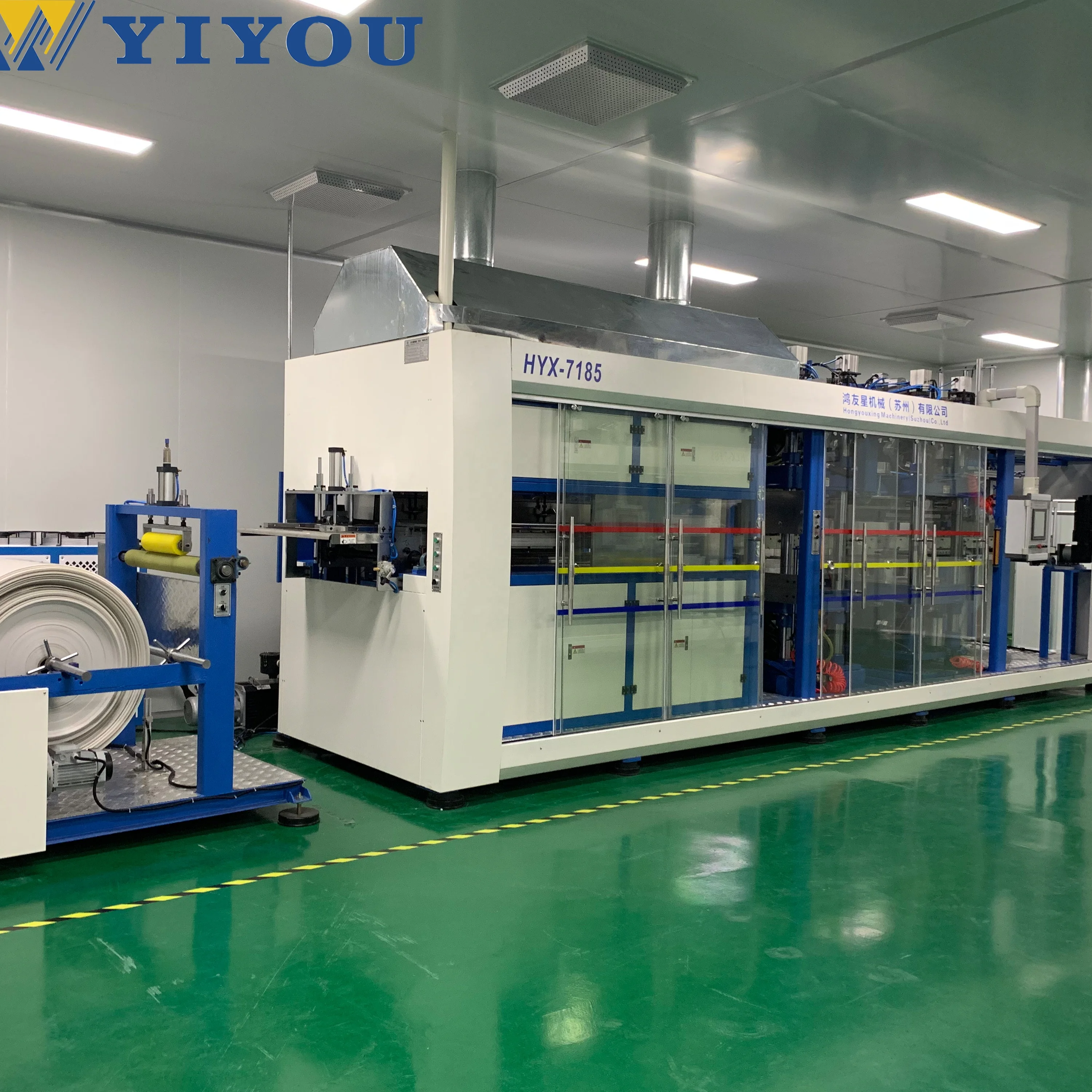 Positive and negative plastic thermo forming machine for plastic plates