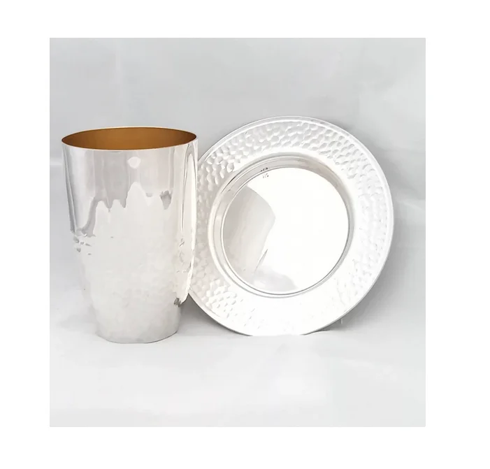 Серебряная чашка KIDDUSH с серебряным покрытием, Сделано в Индии, уникальный дизайн, серебряное покрытие, Еврейский стиль, оптовая цена