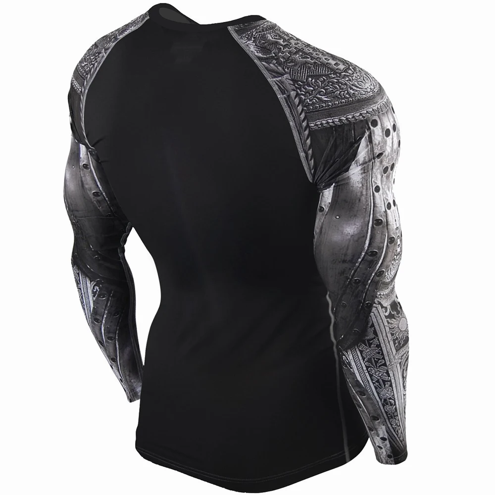 Custom Design Gym Running Compression Shirts For Men mma Rash Guard Sublimation long Sleeve Rash Guard