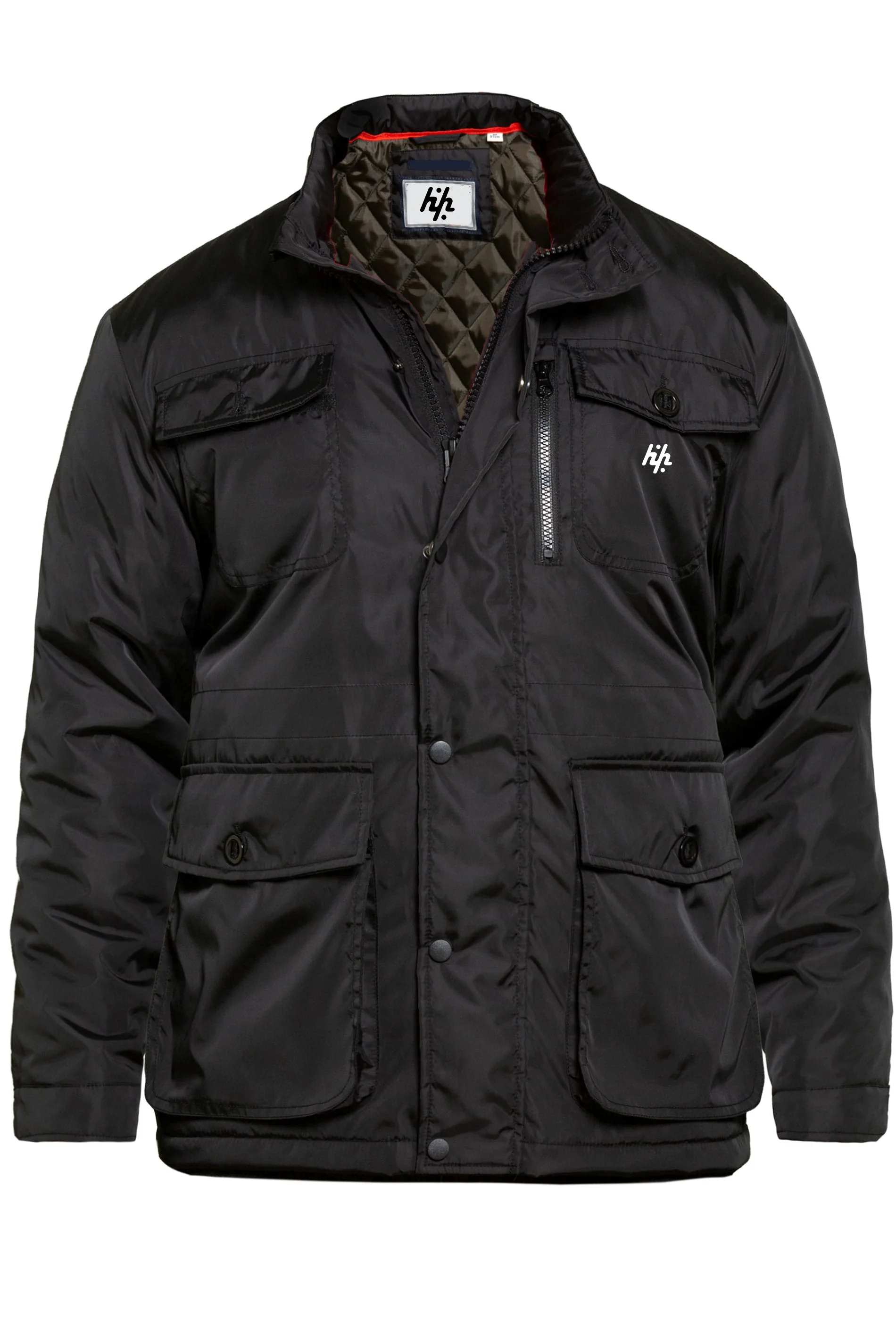 Custom OEM Men New Fashion Black Five Pocket Coat Long sleeves Warm Men puffer Jacket ( Manufacture By Huzaifa Products )