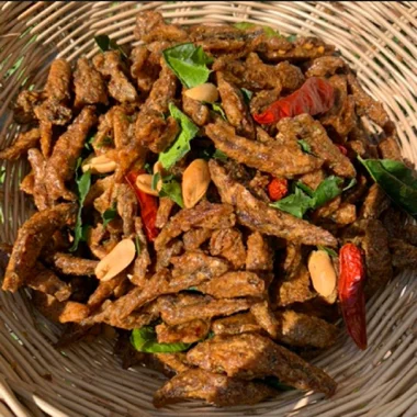 Spicy crispy fish snack