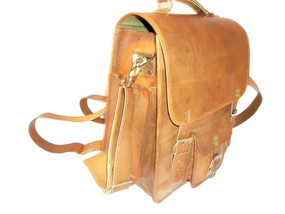 Genuine Custom Logo Large Canvas Backpack Men Women Boys Girls Cotton Lined Strap Chain Travel School Office College Use